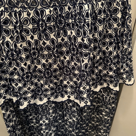 NWT VINEYARD VINES KENTUCKY DERBY EYELET MAXI DRESS SIZE 8 DEEP BAY NAVY WHITE - Picture 4 of 15